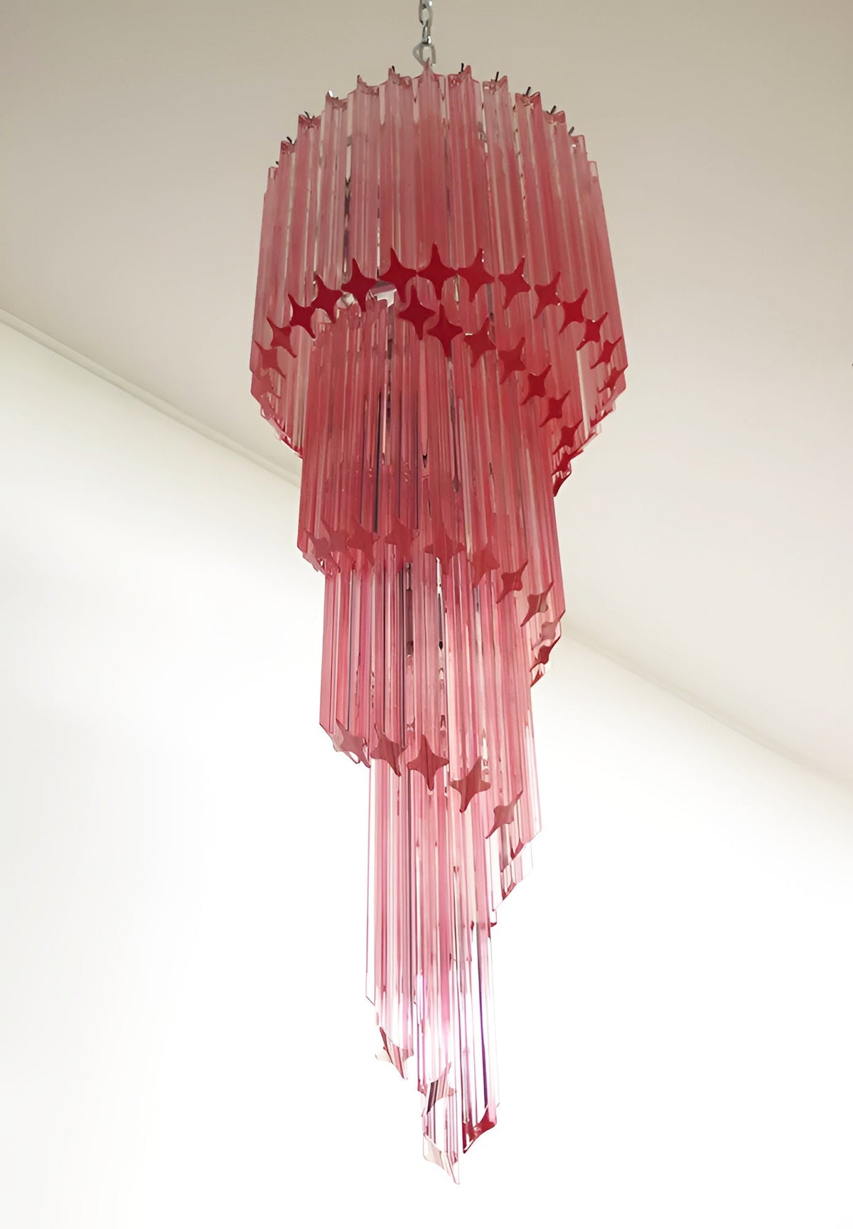 Spiral Prism Glass Chandelier 15.7"