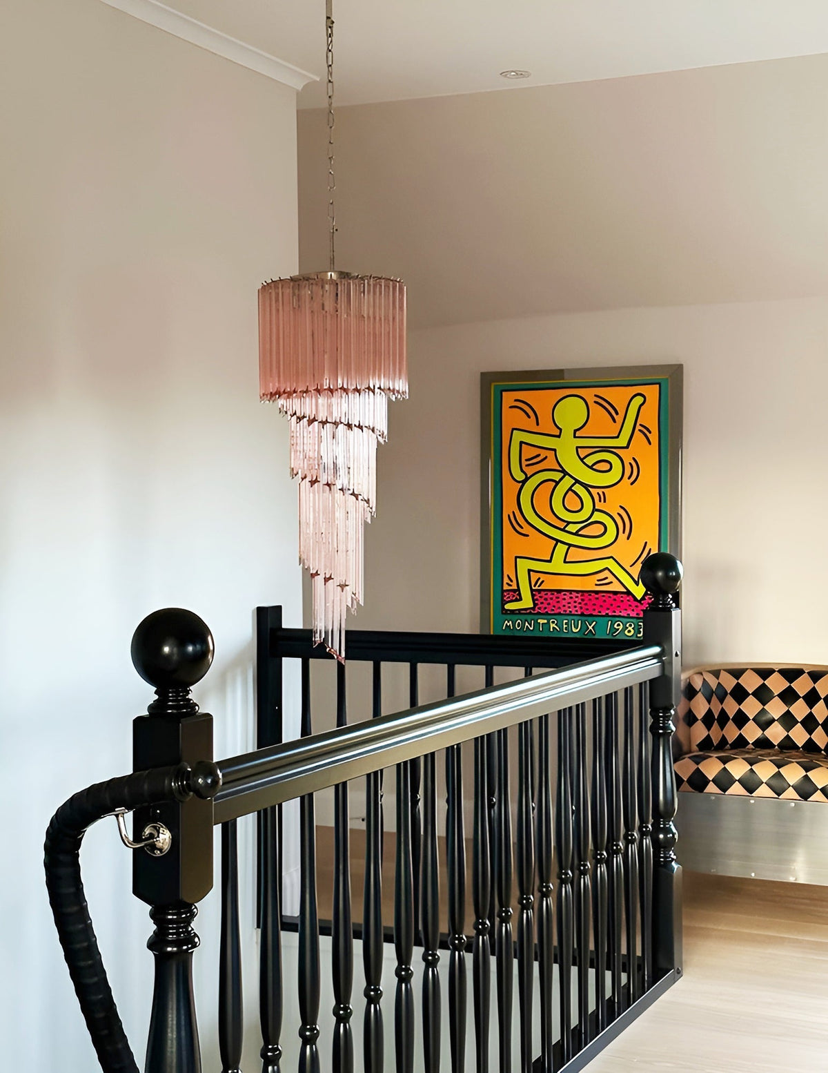 Spiral Prism Glass Chandelier 15.7"