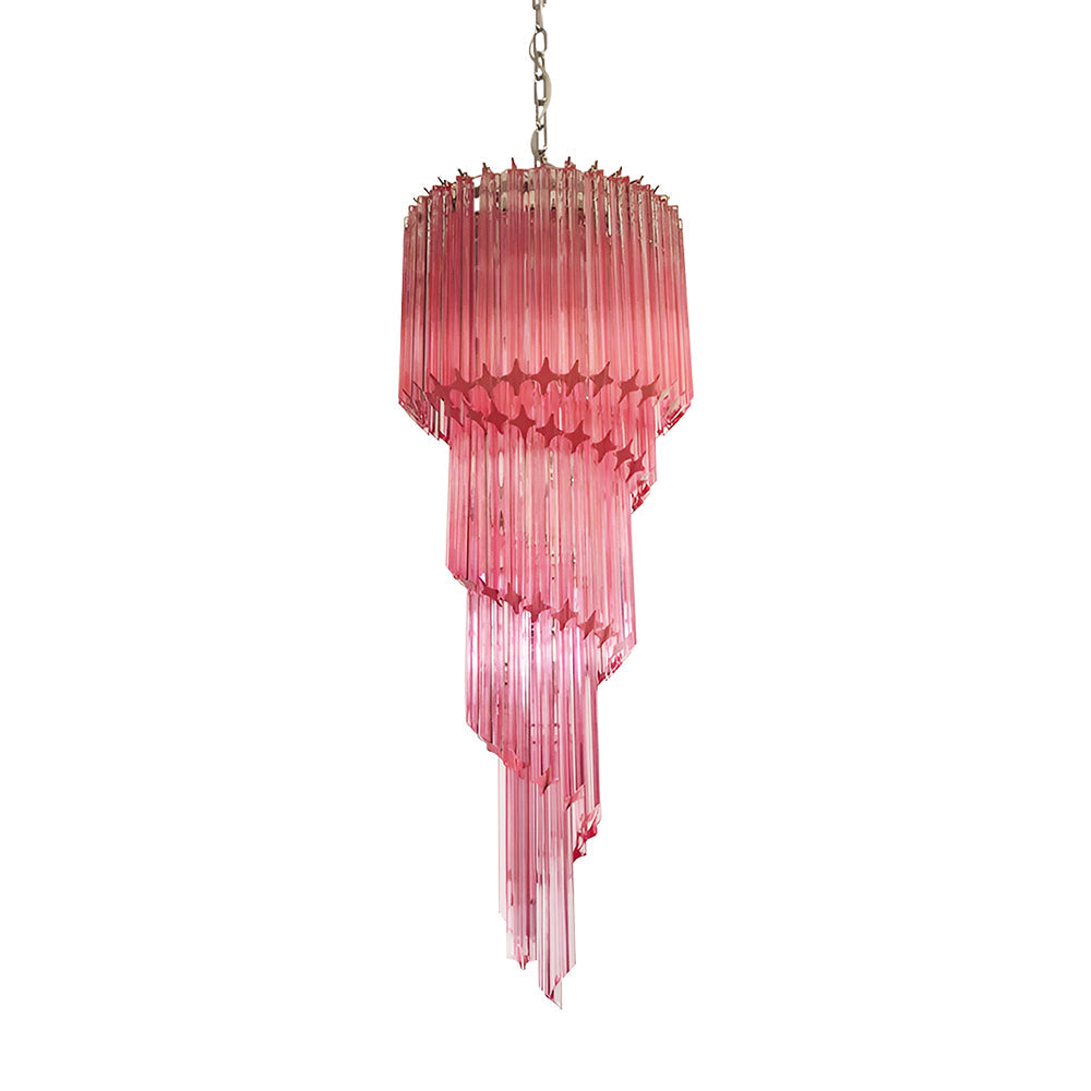 Spiral Prism Glass Chandelier 15.7"