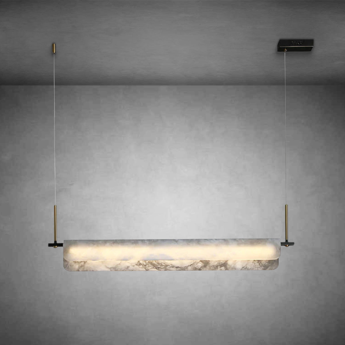 Nicholas Modern Alabaster Linear Art Chandelier Light
