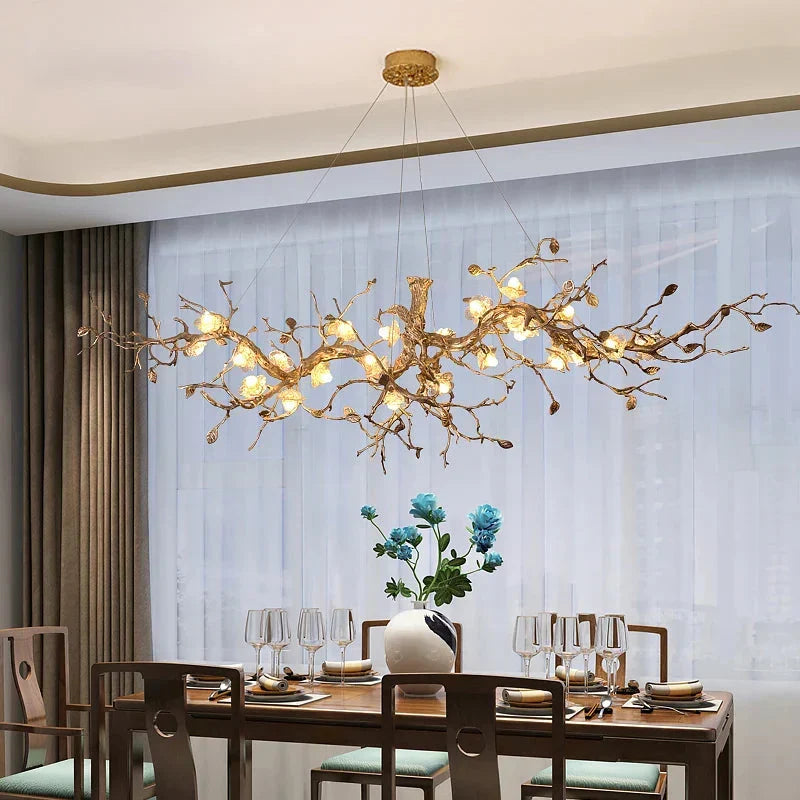 Mona Crystal Flower Branch Chandelier 47.2"-126"