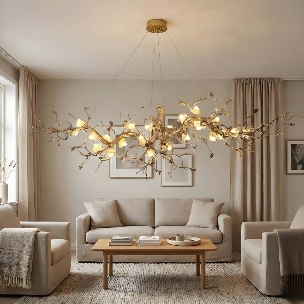 Mona Crystal Flower Branch Chandelier 47.2"-126"