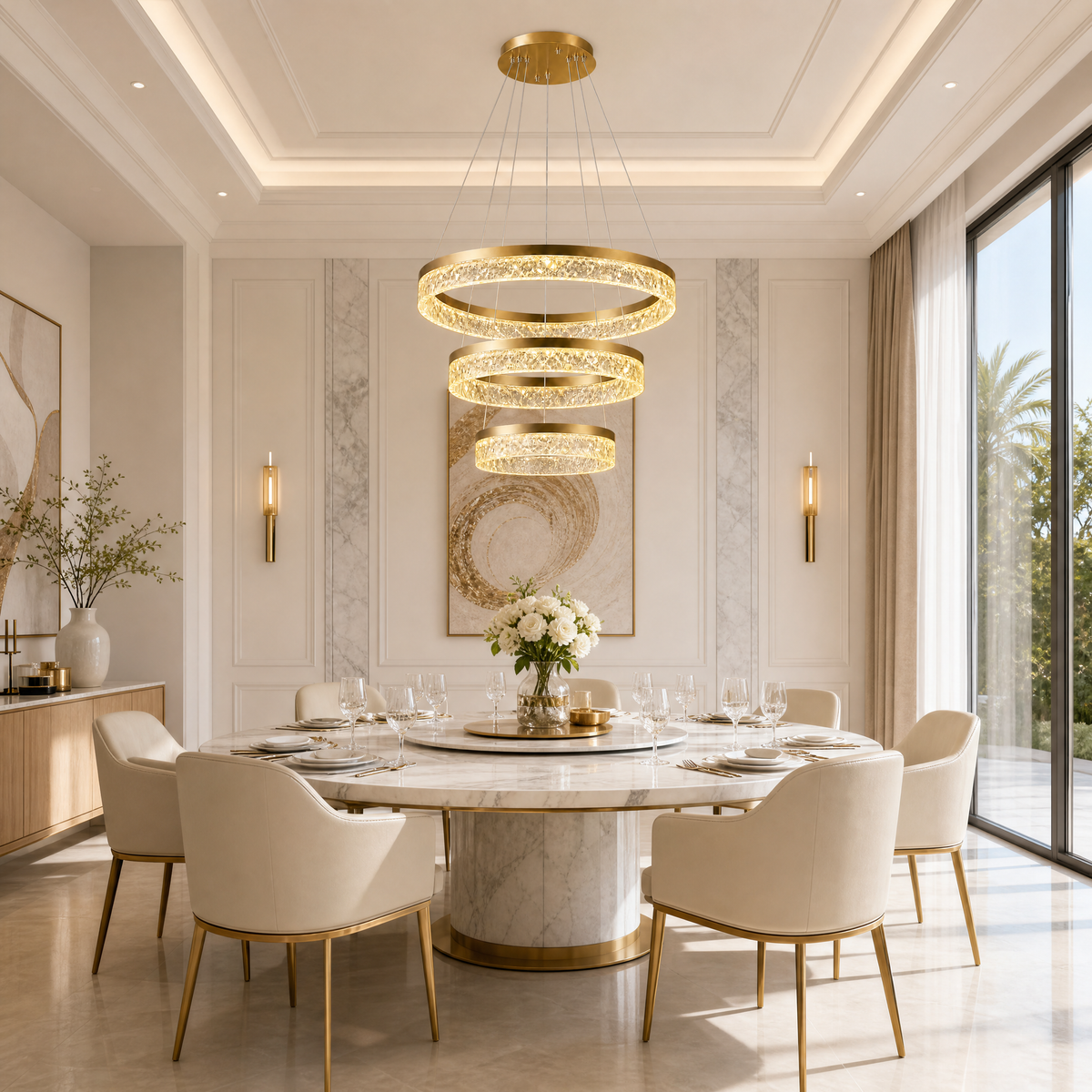 Ocean Star Modern Sculptural Ring Chandelier