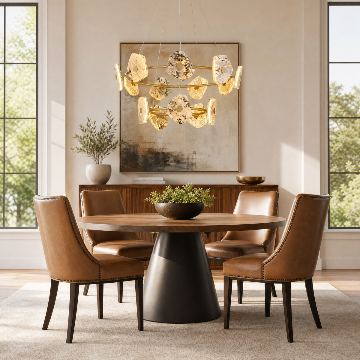 Petra Chandelier Modern Dining Room 39.4" D