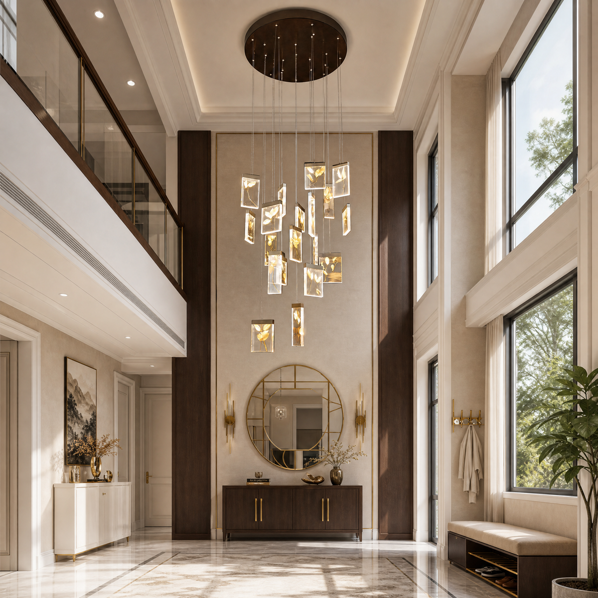 Purple Mountain Modern Sculptural Pendant Light