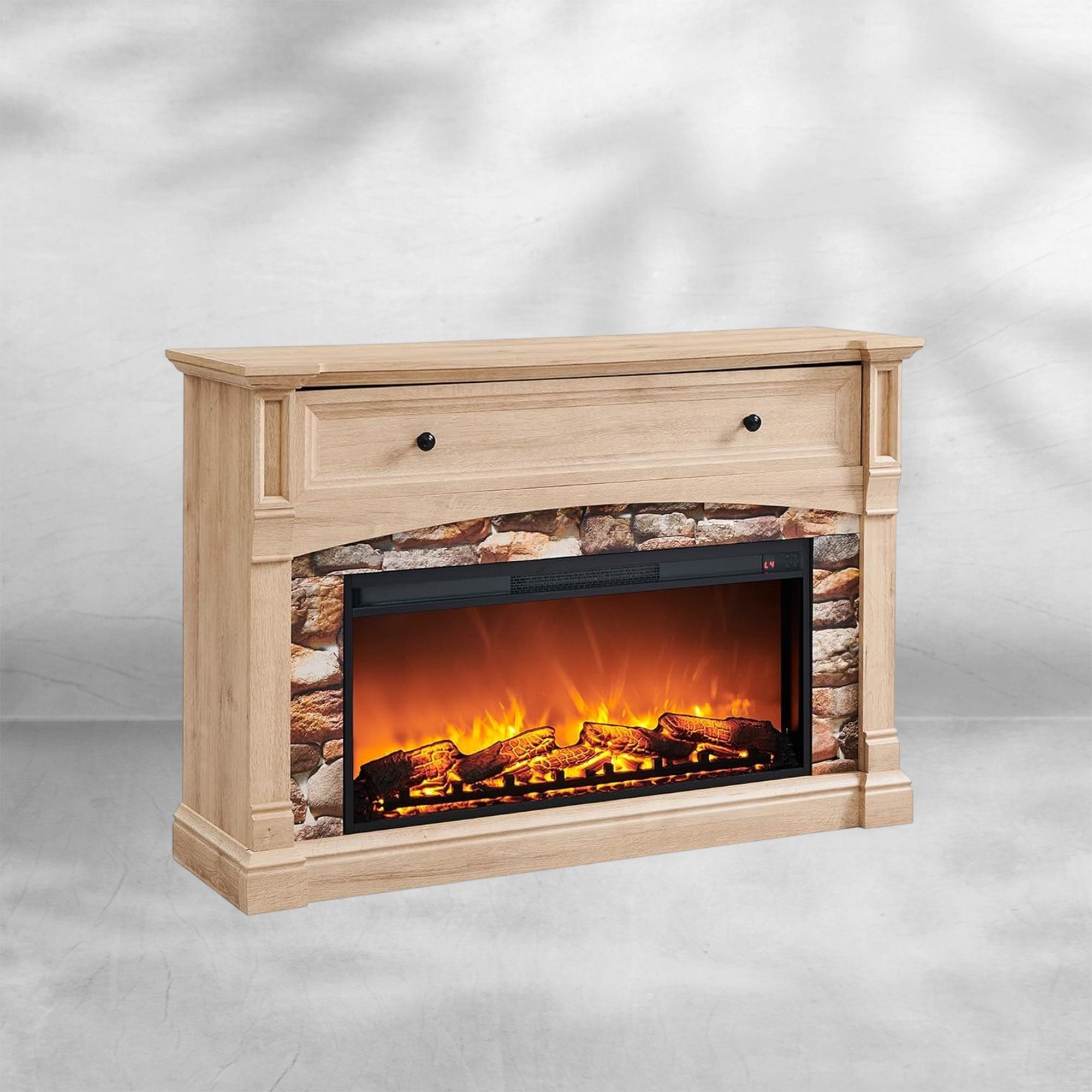 RedLemon Antique White Fireplace TV Stand for 65'' TVs
