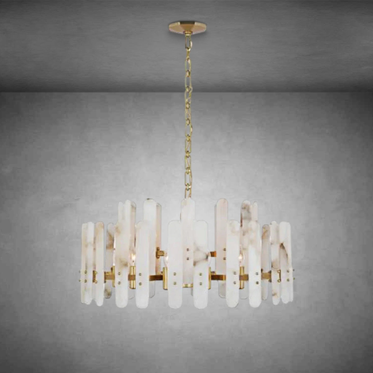 Raffi Boton Large Dining Table Chandelier With Alabaster