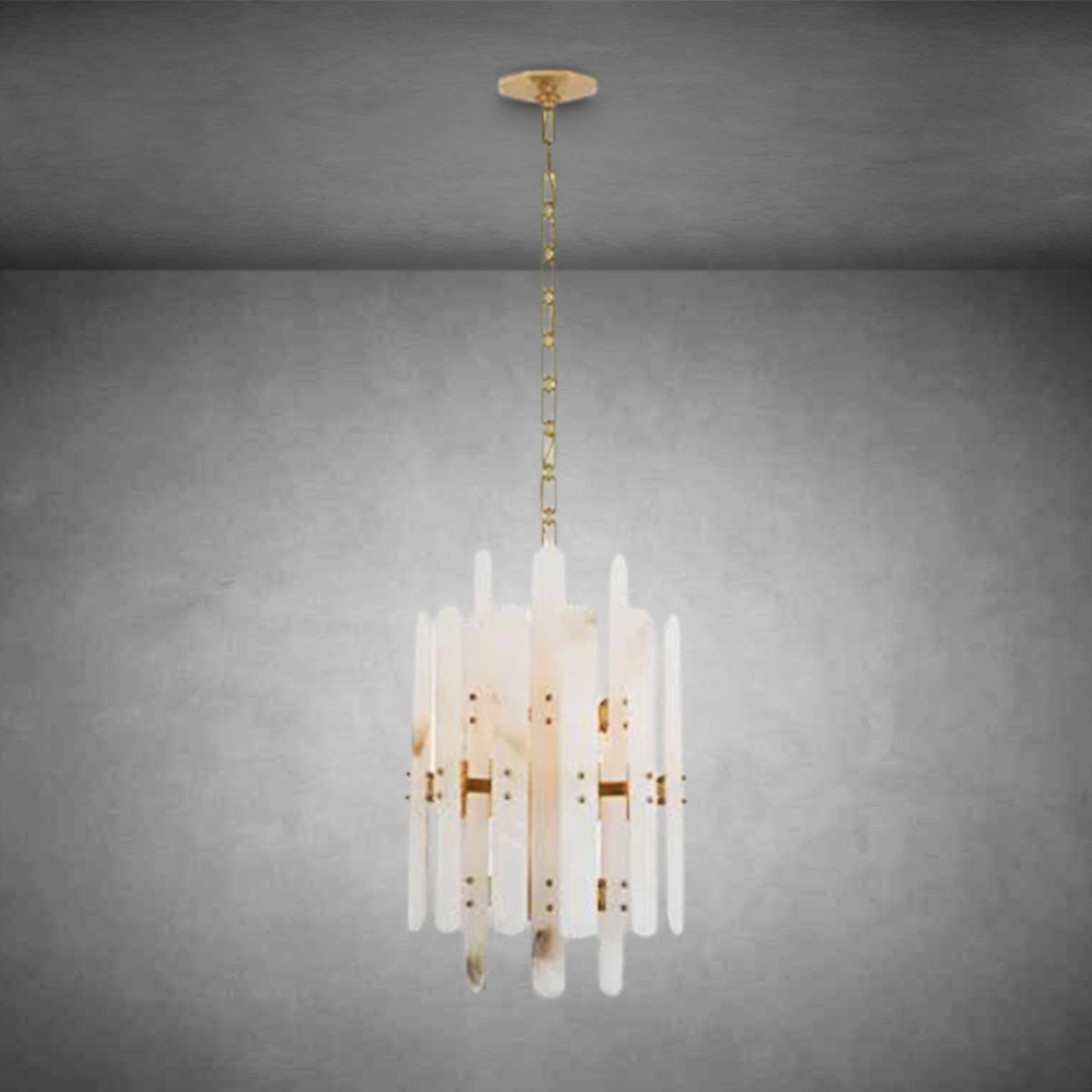 Raffi Boton Modern Small Kitchen Island Chandelier With Alabaster