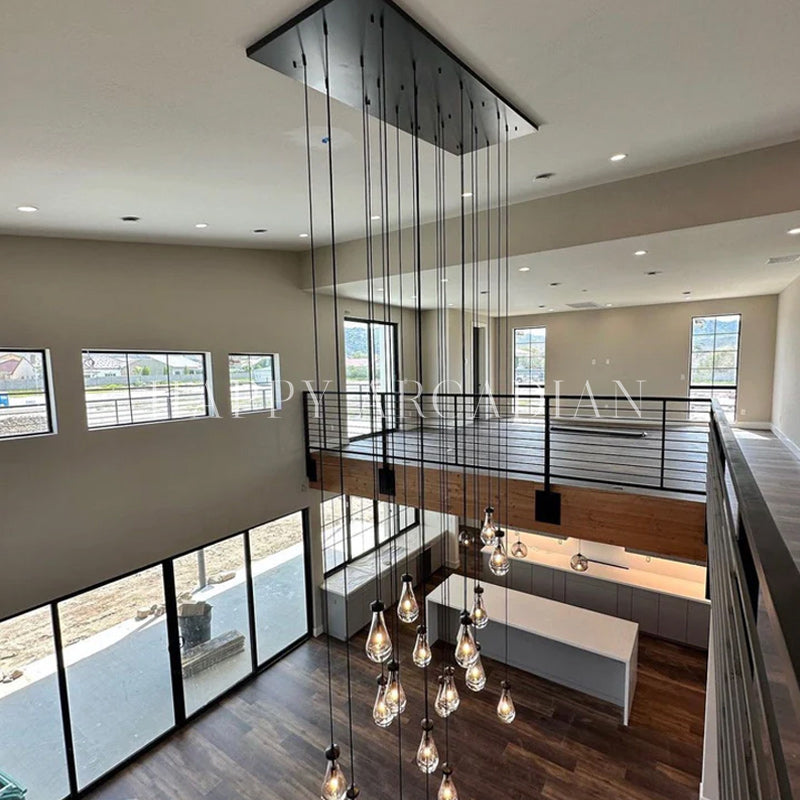 HA Raindrop Glass Linear Chandelier 72"