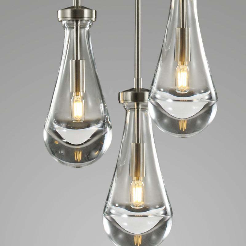 Soltaire Raindrop Round Chandelier 3-Light 8"