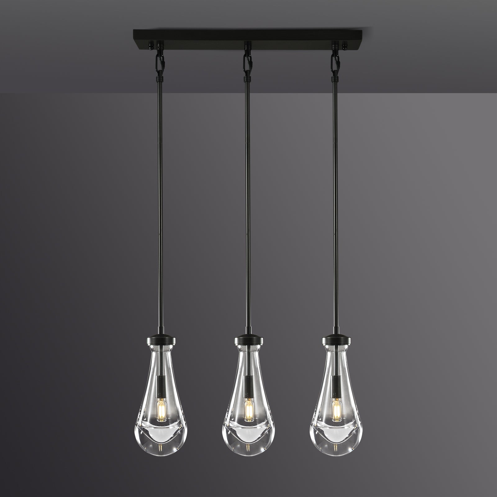 Raindrops Rectangular Chandelier 22" Rod
