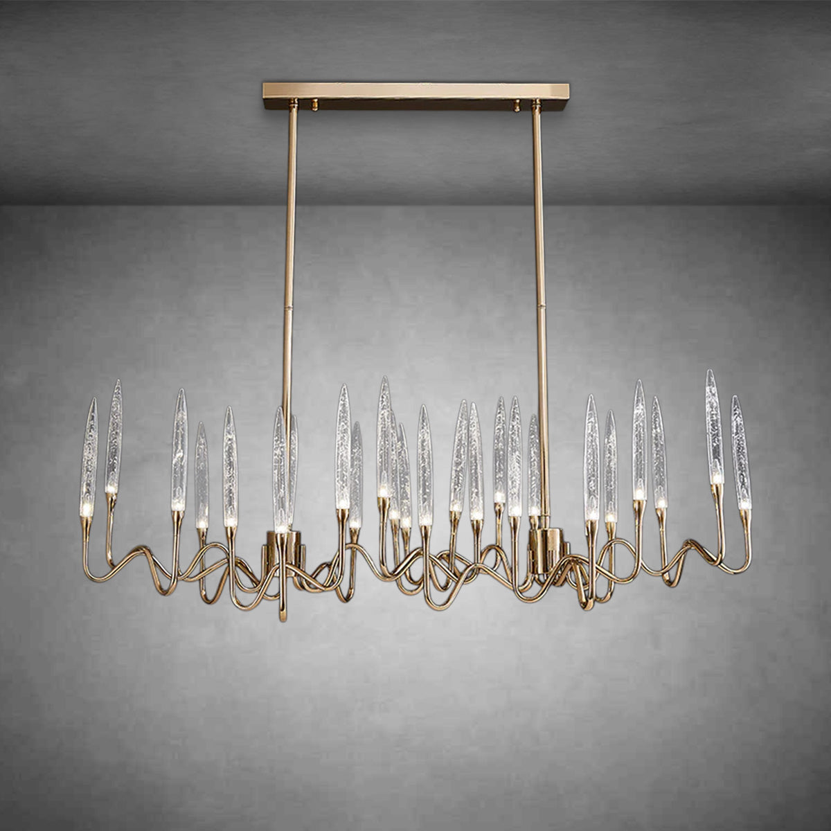 Reese Brass Glass Chandelier