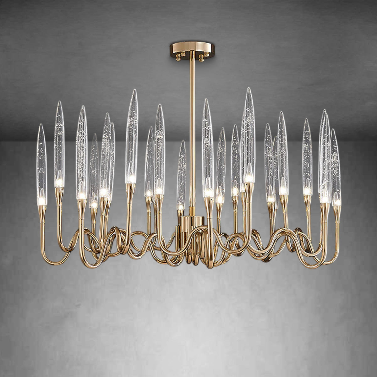 Reese Brass Glass chandelier