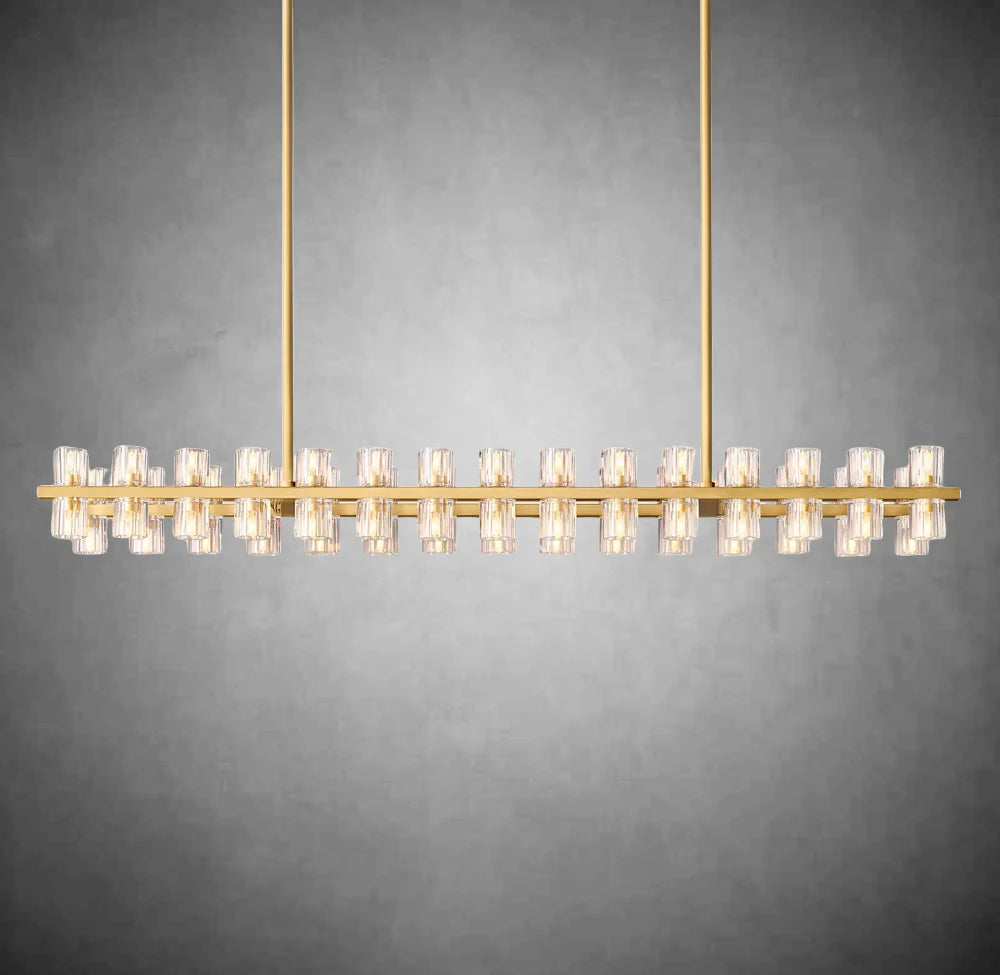 HA Harrison Crystal Rectangular Chandelier 54" 72"