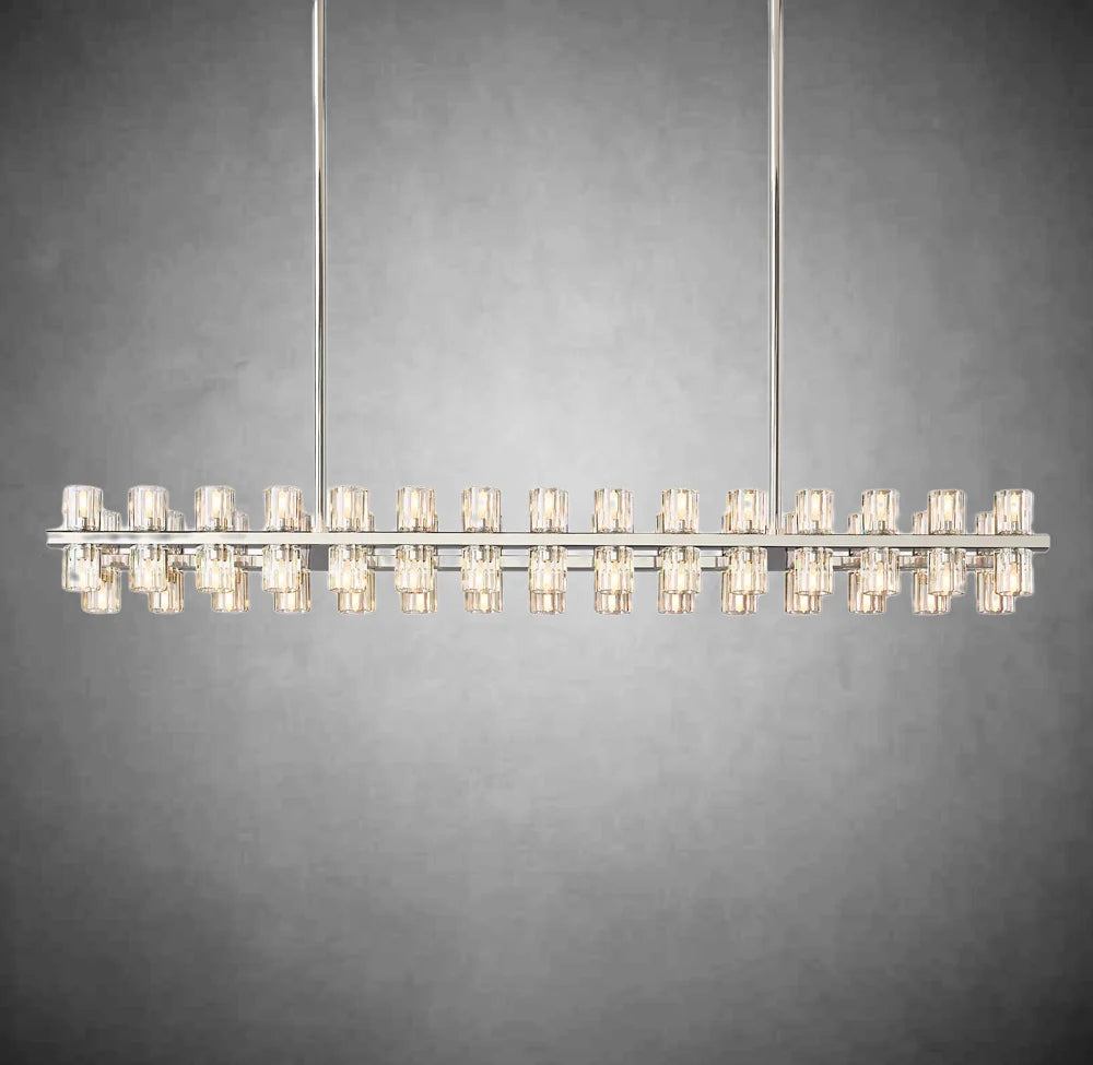HA Harrison Crystal Rectangular Chandelier 54" 72"
