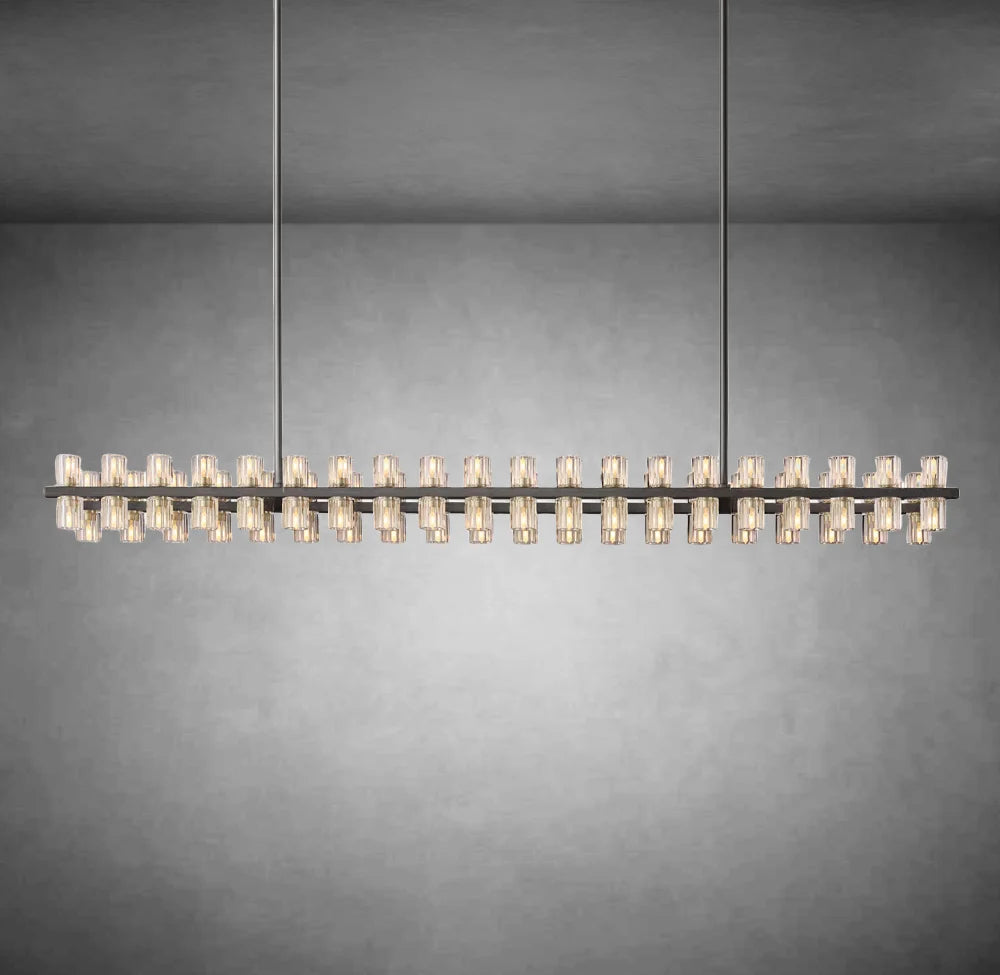 HA Harrison Crystal Rectangular Chandelier 54" 72"