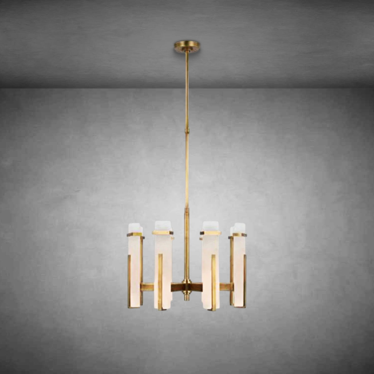 Regina Alabaster Fowler Malik Medium Hanging Chandelier