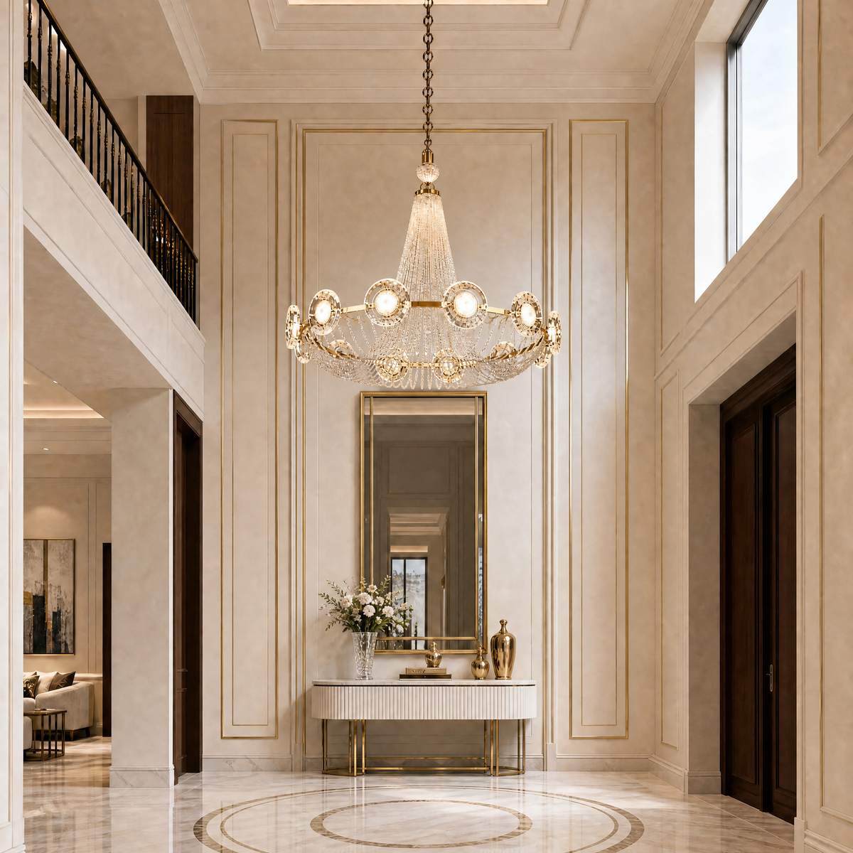 Rococo Dream Modern Sculptural Ring Chandelier