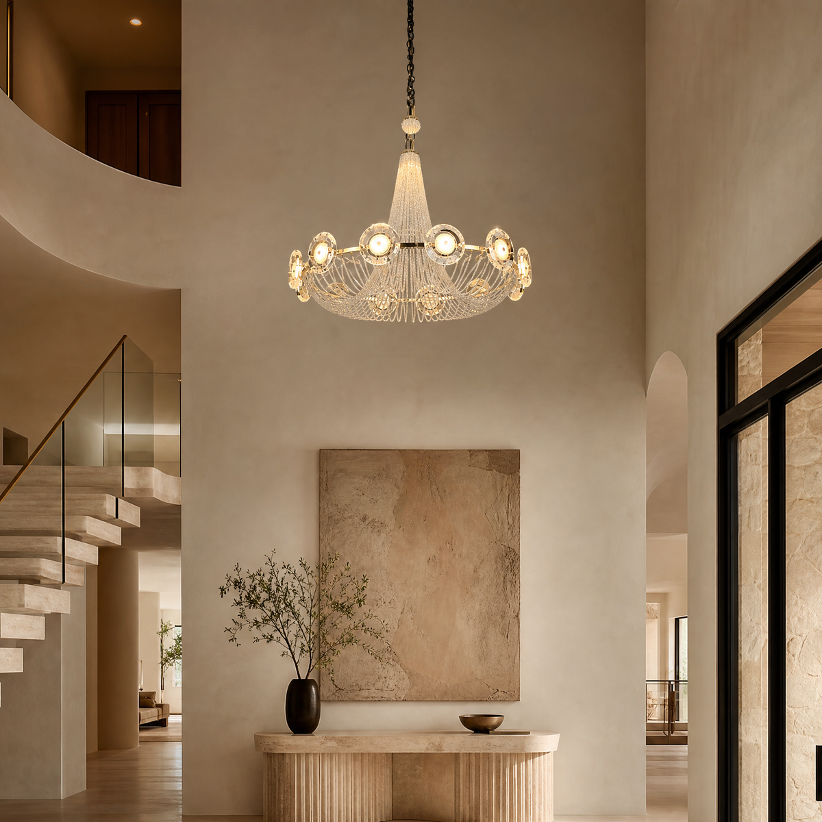 Rococo Dream Modern Sculptural Ring Chandelier