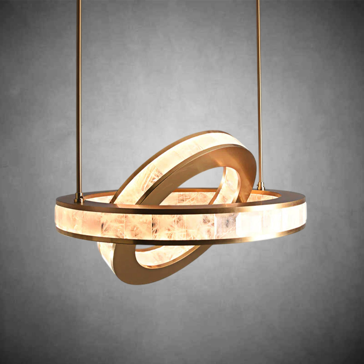 Rosario Luxury Brass Rock Crystal Pendant Chandelier