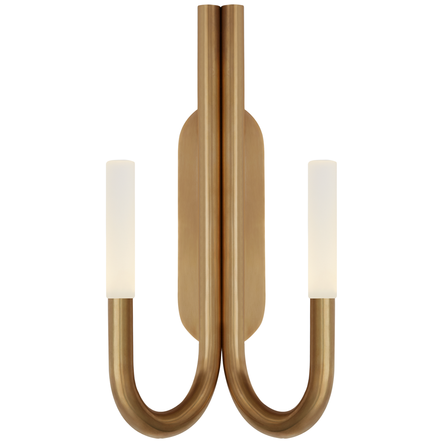 Rousseau Double Wall Sconce - Antique Burnished Brass/Etched Crystal