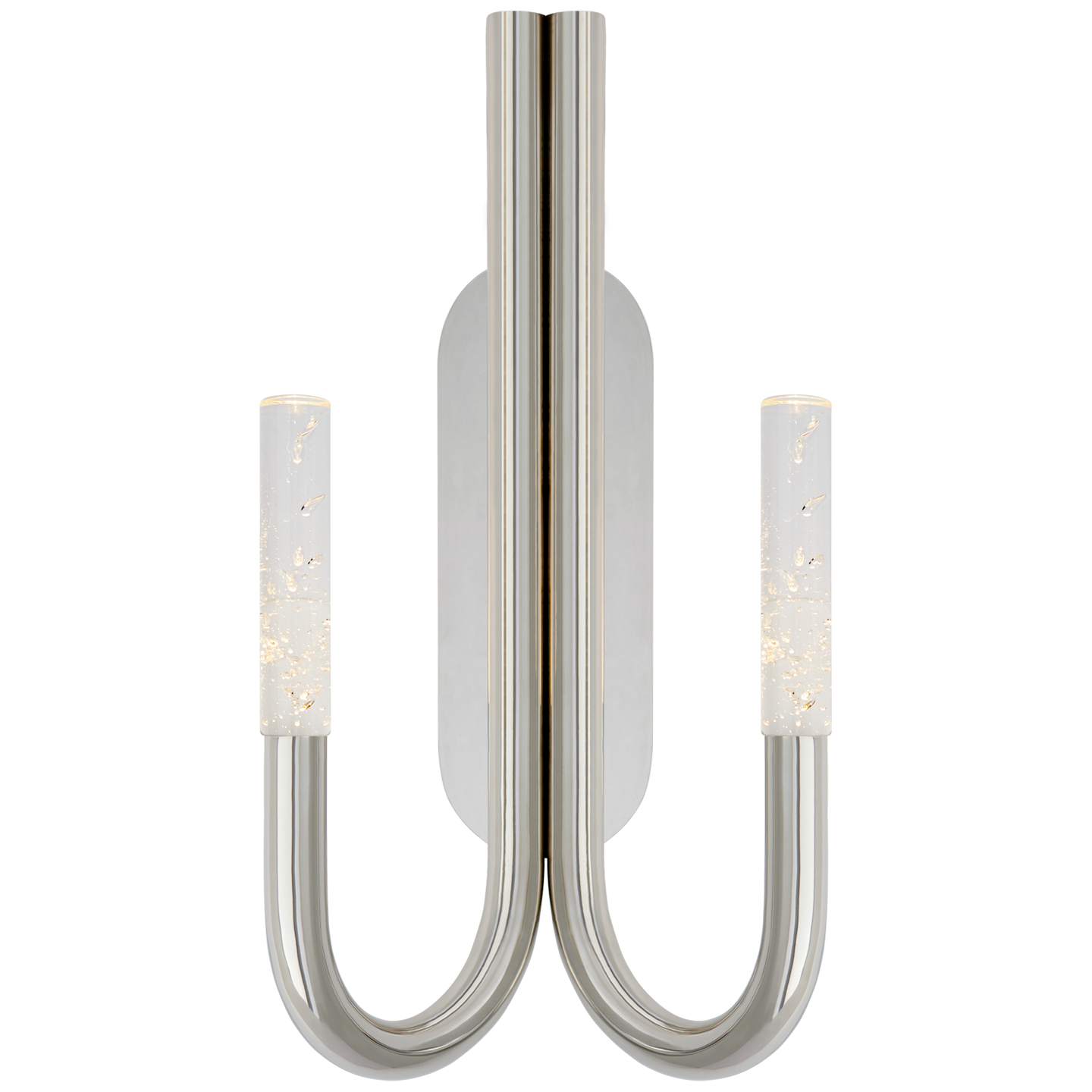 Rousseau Double Wall Sconce - Polished Nickel/Seeded Glass