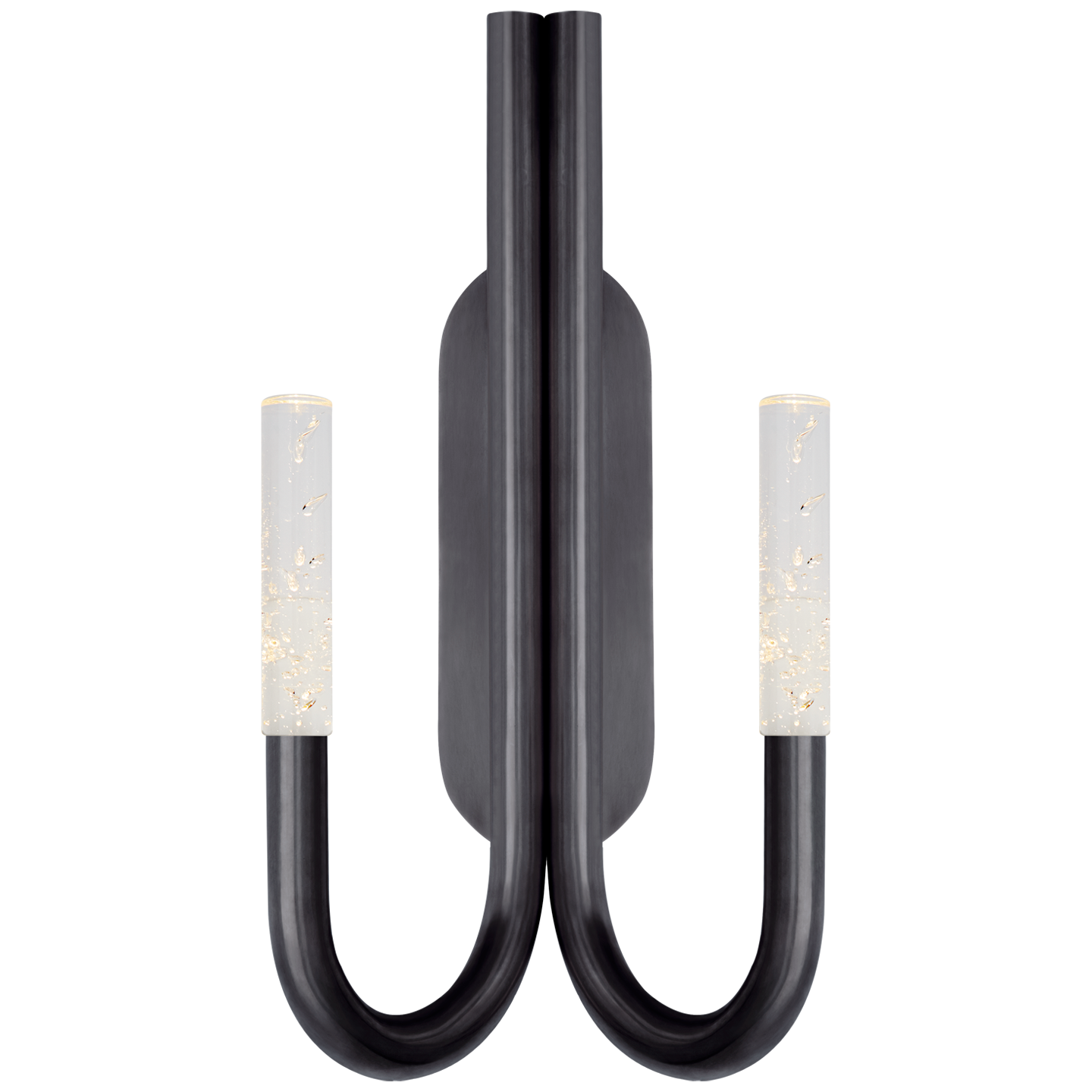 Rousseau Double Wall Sconce - Bronze/Seeded Glass