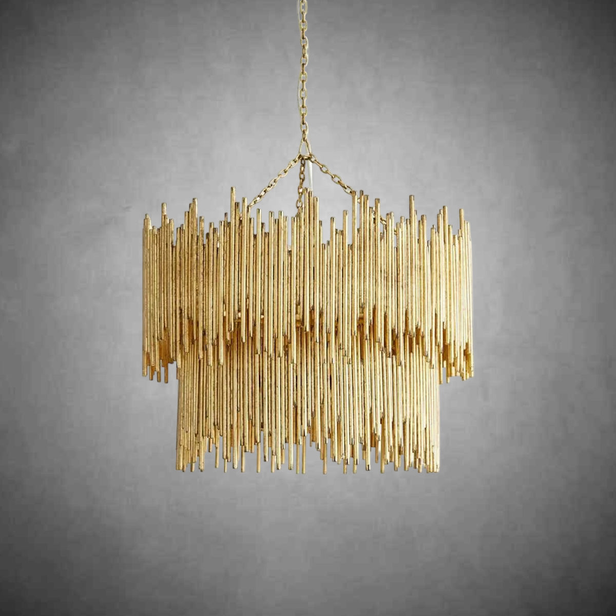 Russell 2-Tier Round Metal Living Room Chandelier Lighting