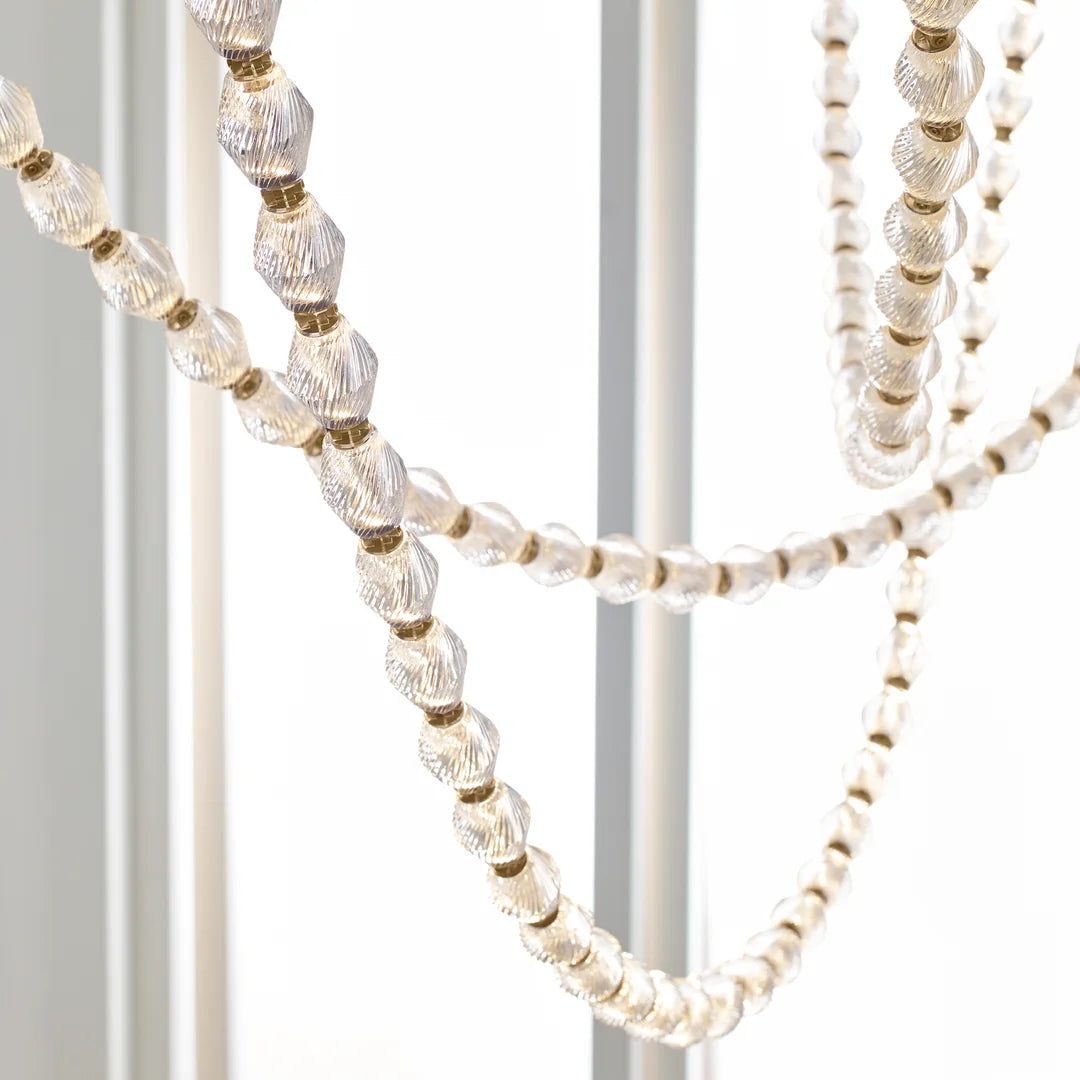 Creative Glass Pearl Necklace Pendnat Chandelier for Living/Dining Room/Staircase