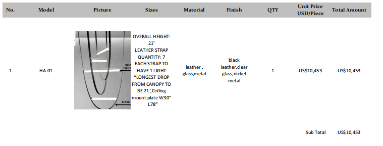 JF Abady BK - Stair Light Specifications