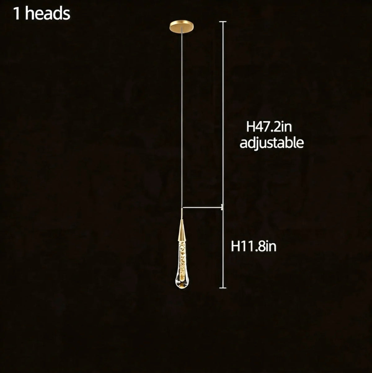 Gold Aluminum LED Linear Chandelier