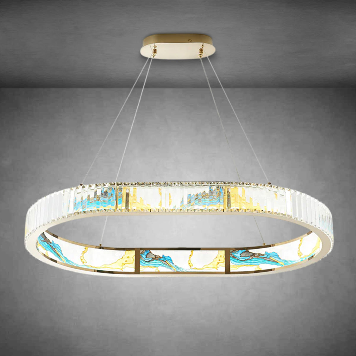 Sharyn Squoval Colorful Crystal Chandelier Lighting