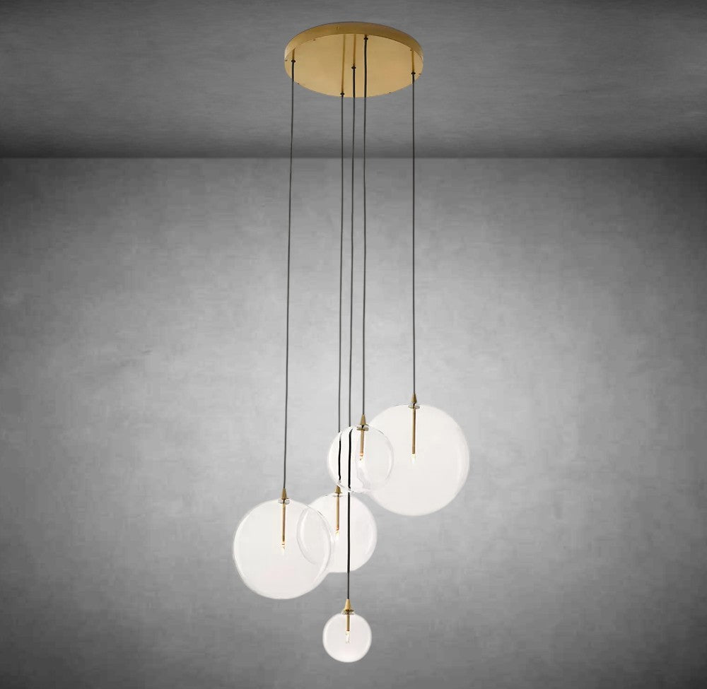 Glass Glober Mobile Cluster Chandelier 28"