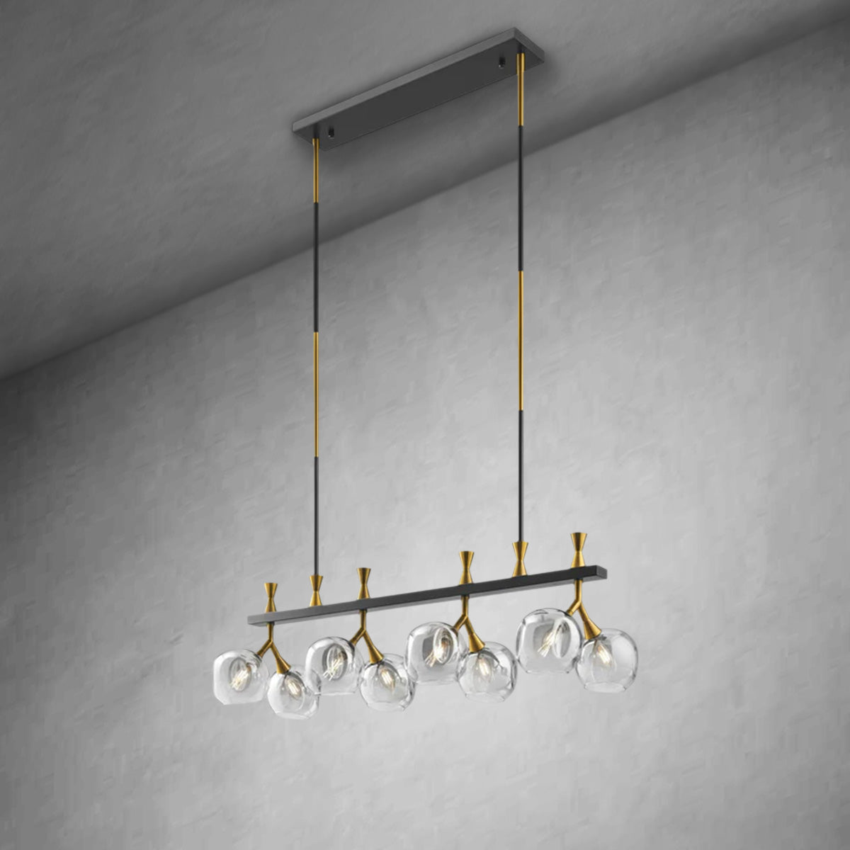 Sonder Rectangular Gold and Black Chandelier