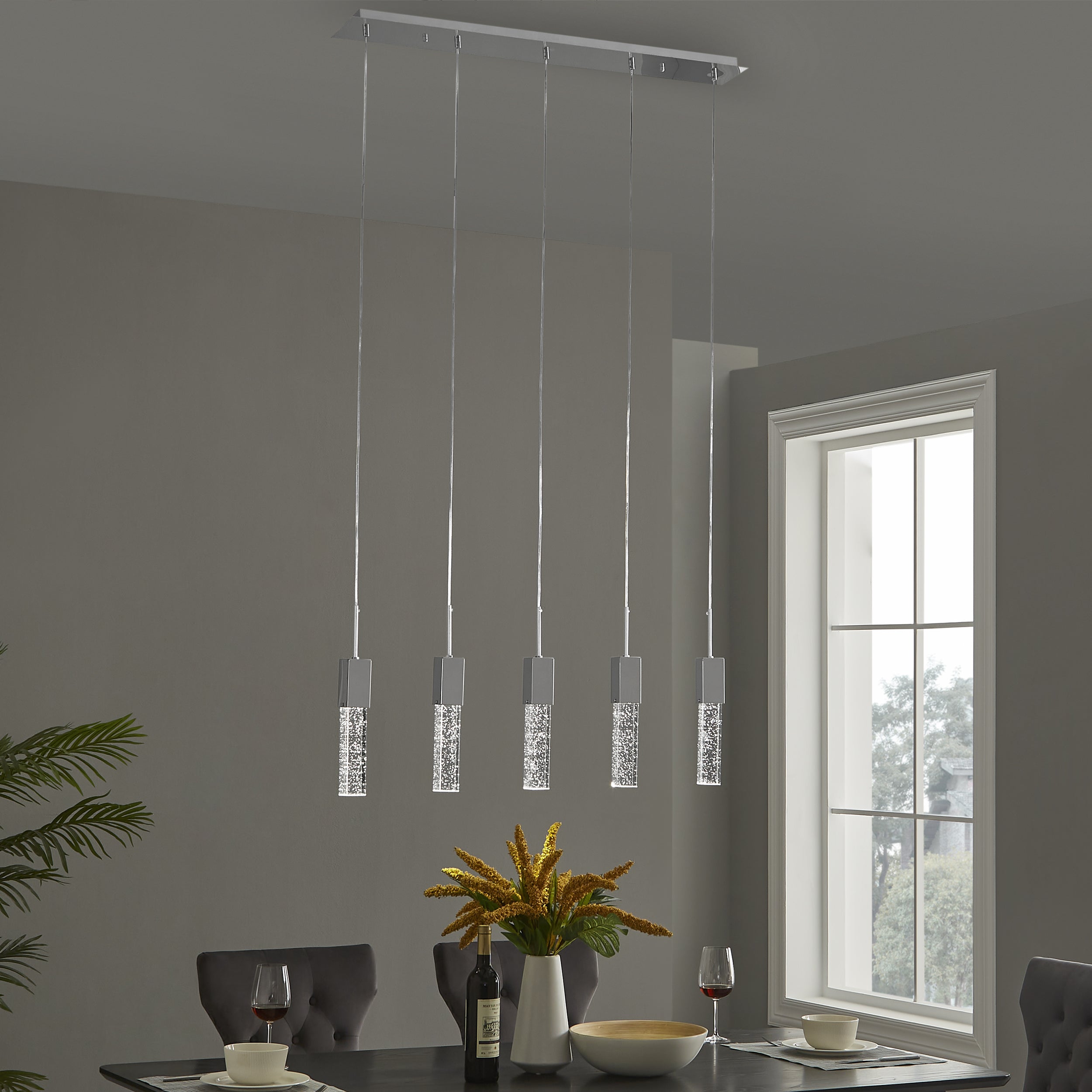 Sparkling Night Adjustable Crystal Chandelier 5 Light