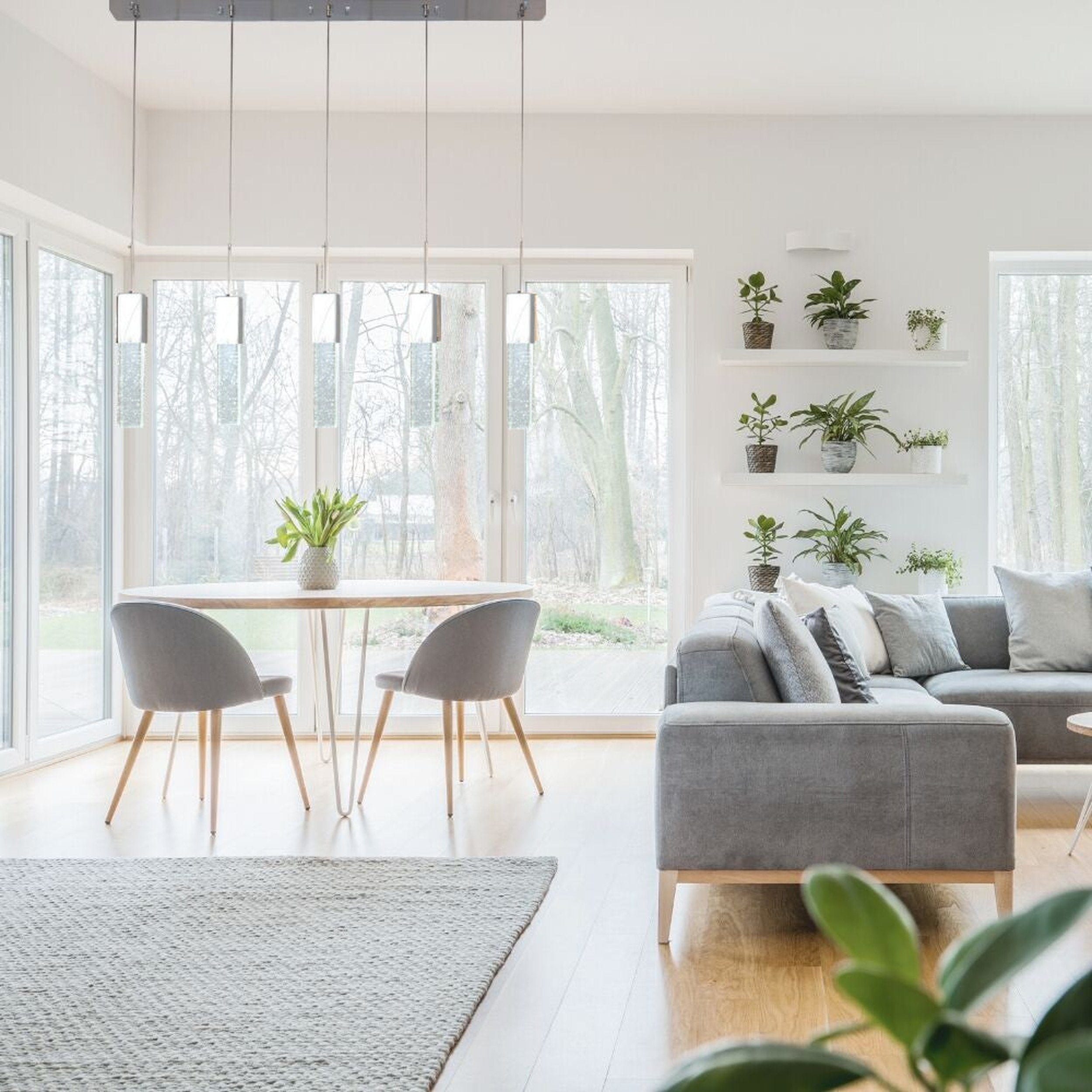 Sparkling Night Adjustable Crystal Chandelier 5 Light