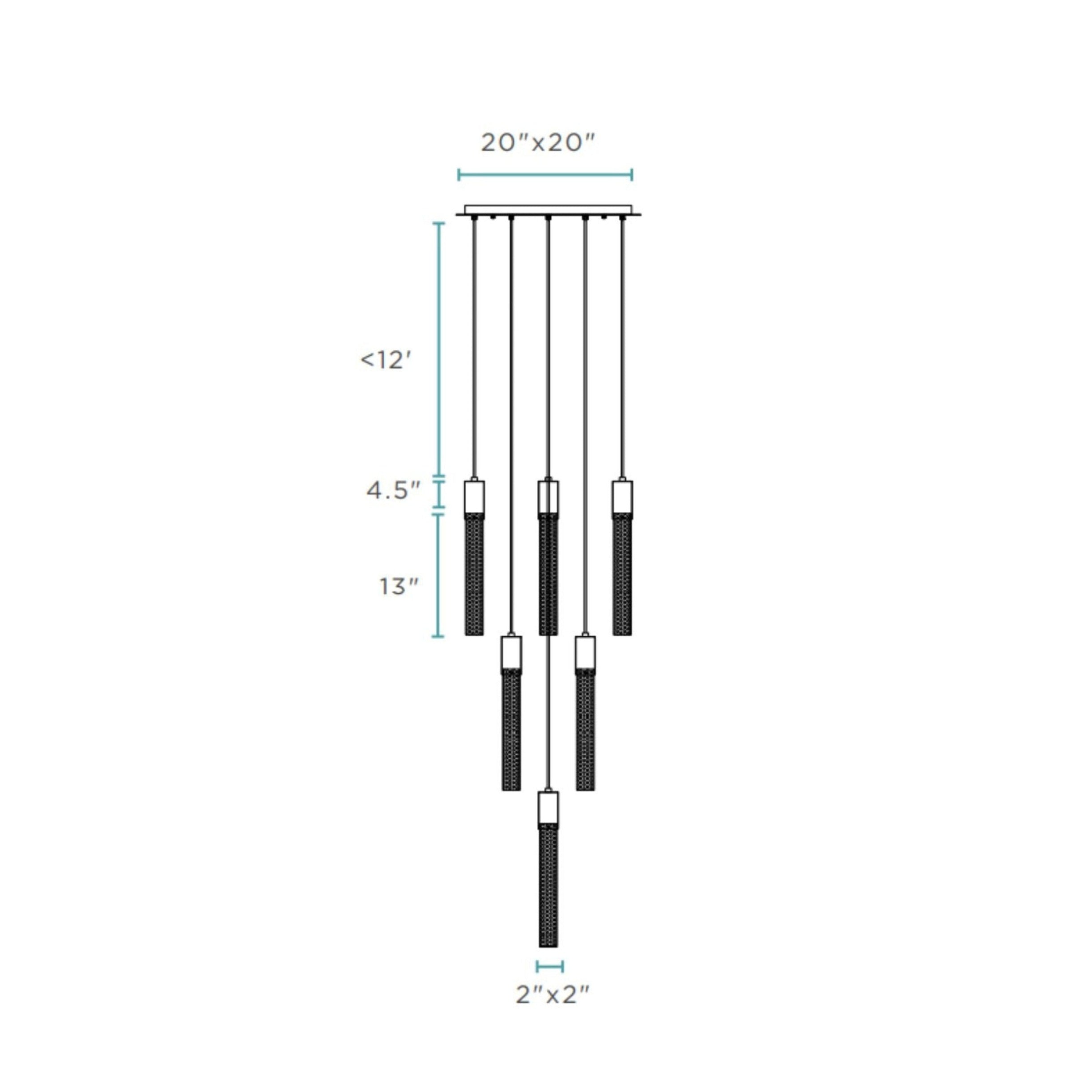 Sparkling Night Cylinder Chandelier 13 Light