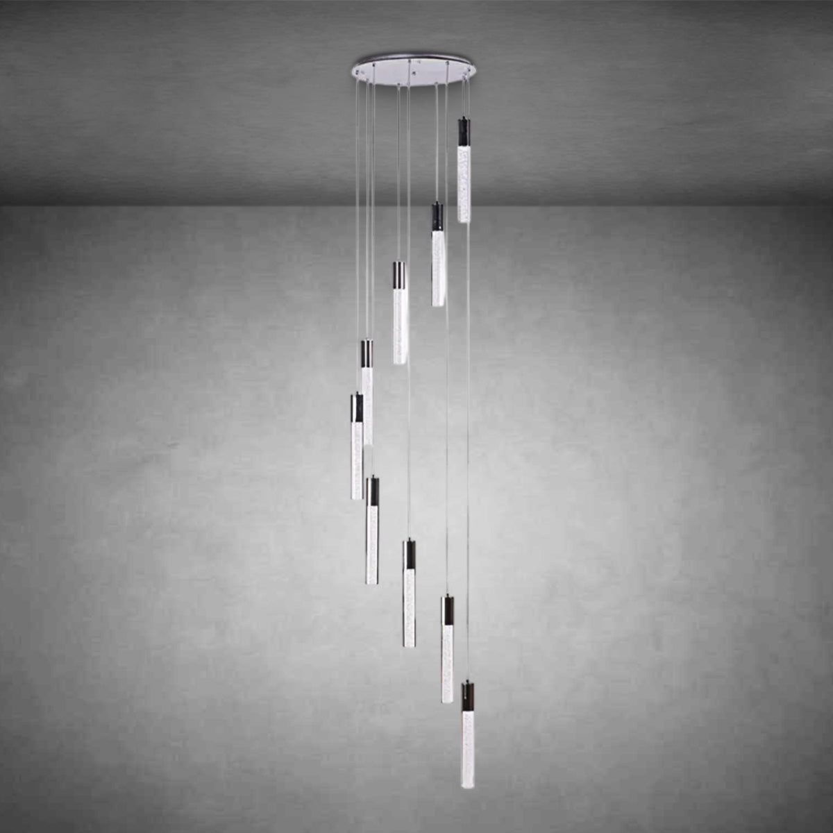 Sparkling Night Cylinder Chandelier 9 Light
