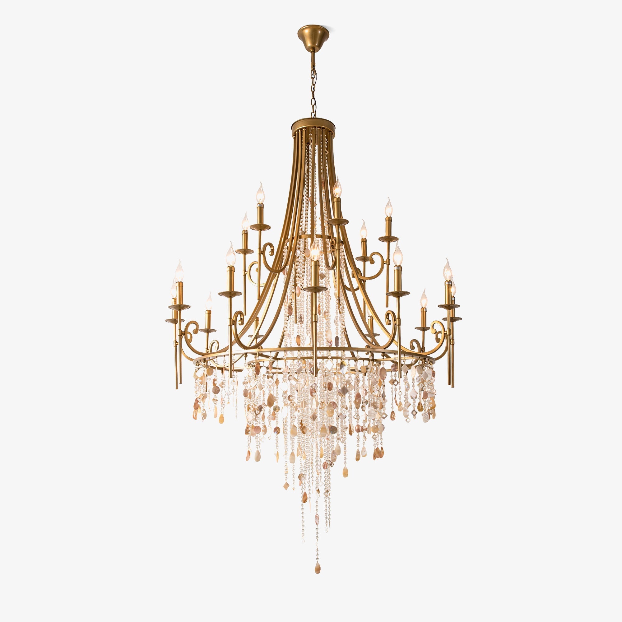 Tatum Lux Shell Crystal Chandelier - Yovalighting