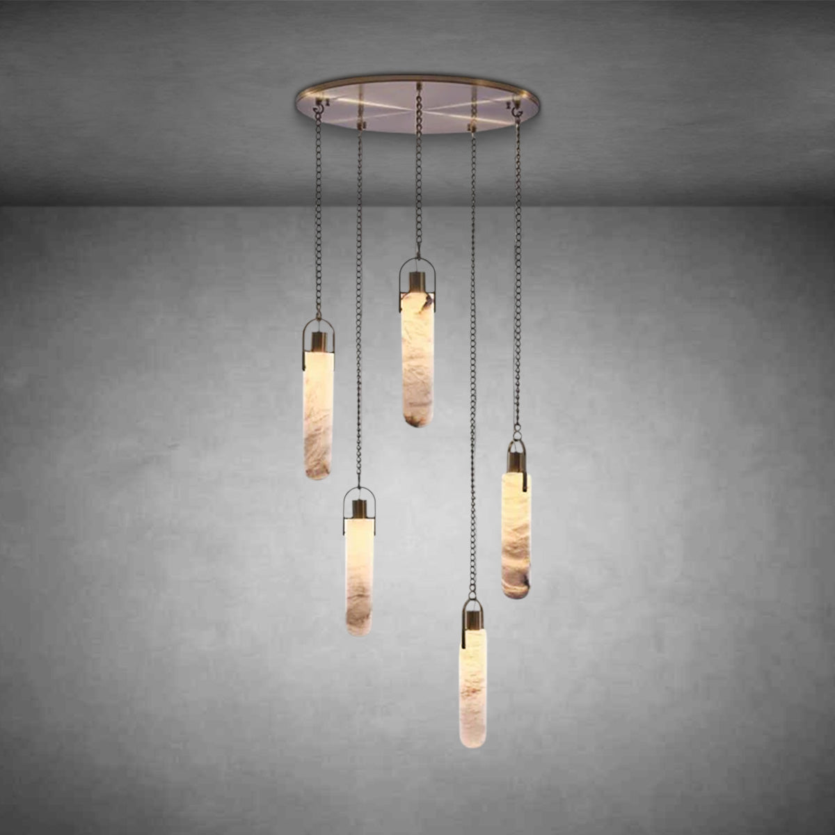 Theresa Alabaster Flint Additions Multi Hanging Pendant Lighting