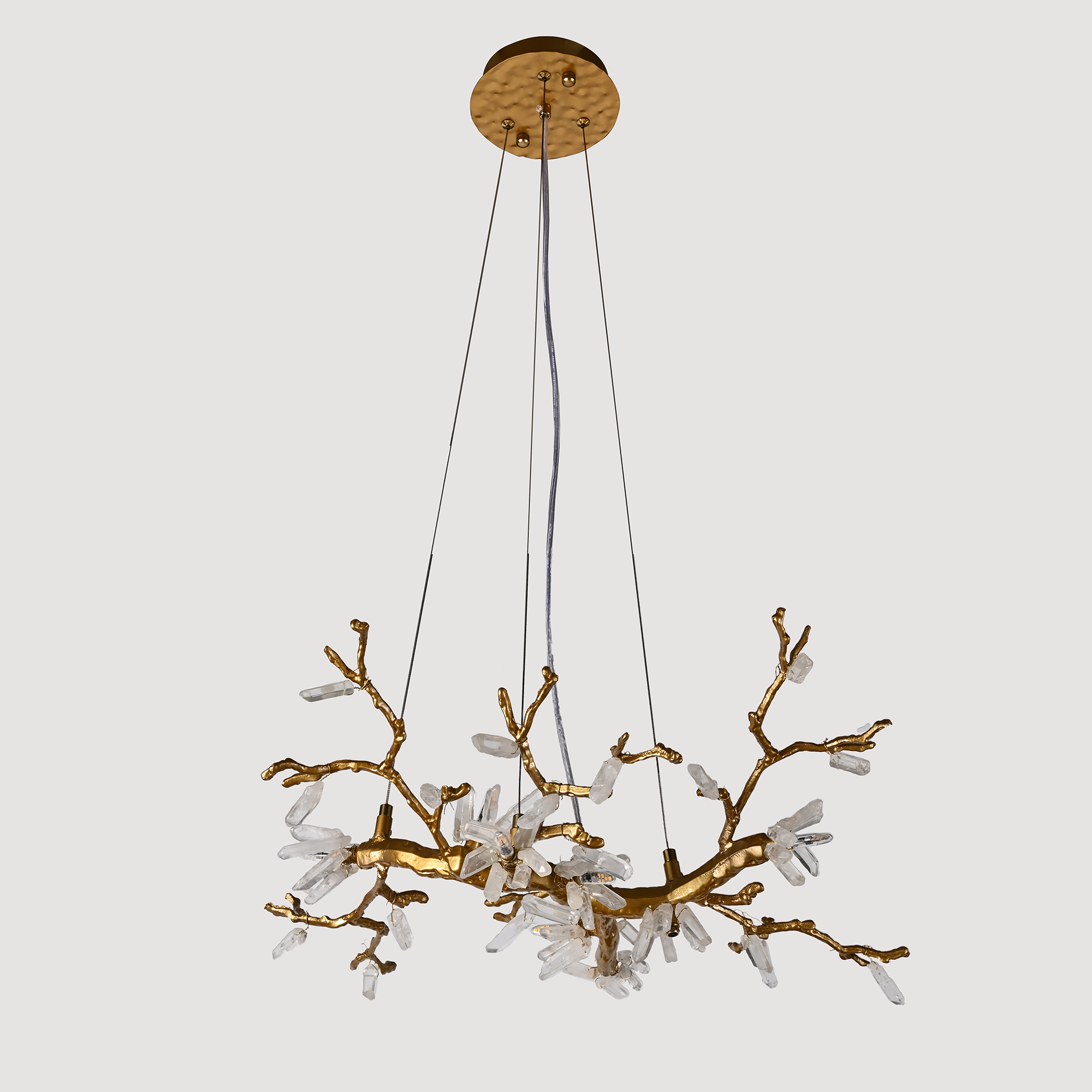 Selenite Crystal Blossom Branching Tree Chandelier