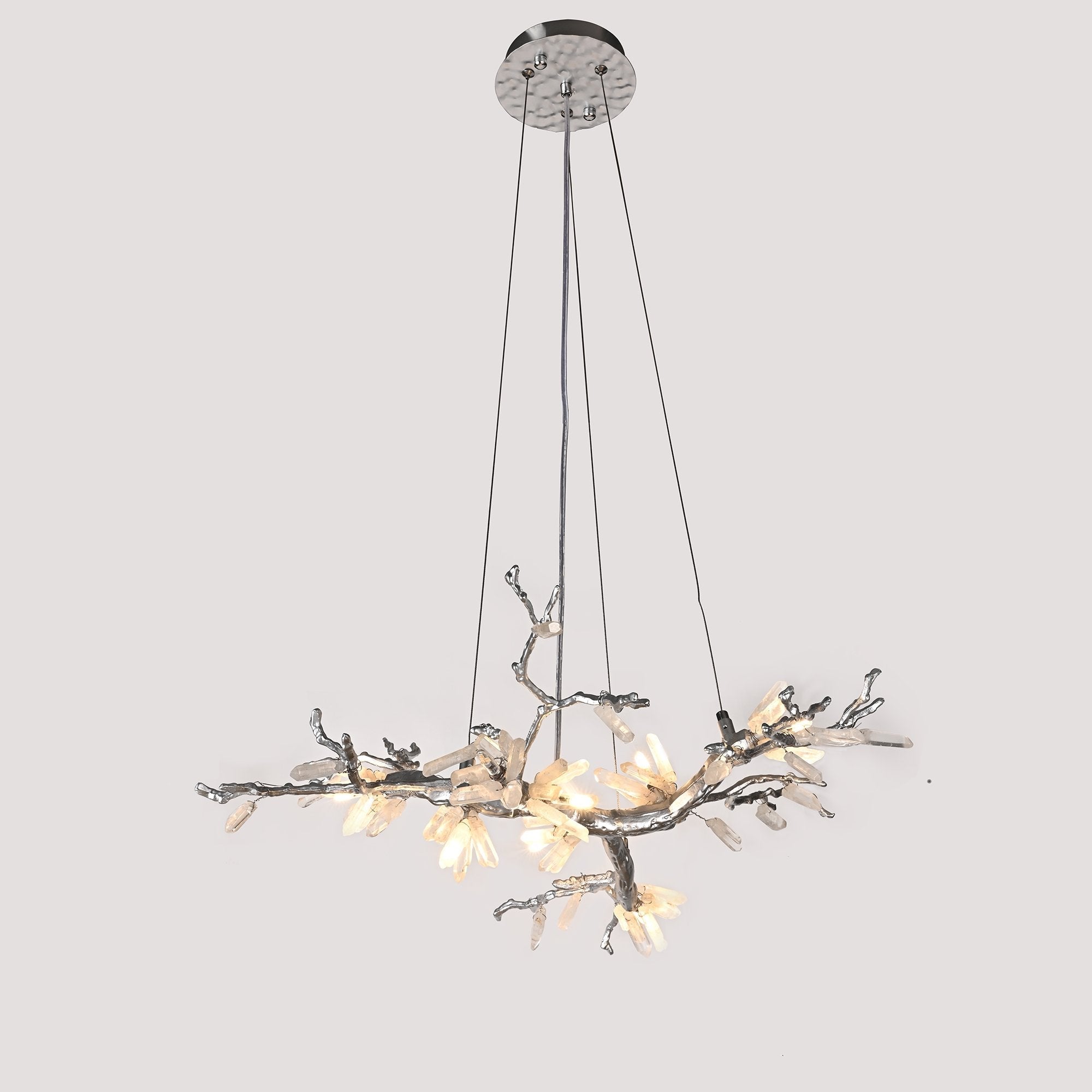 Selenite Crystal Blossom Branching Tree Chandelier