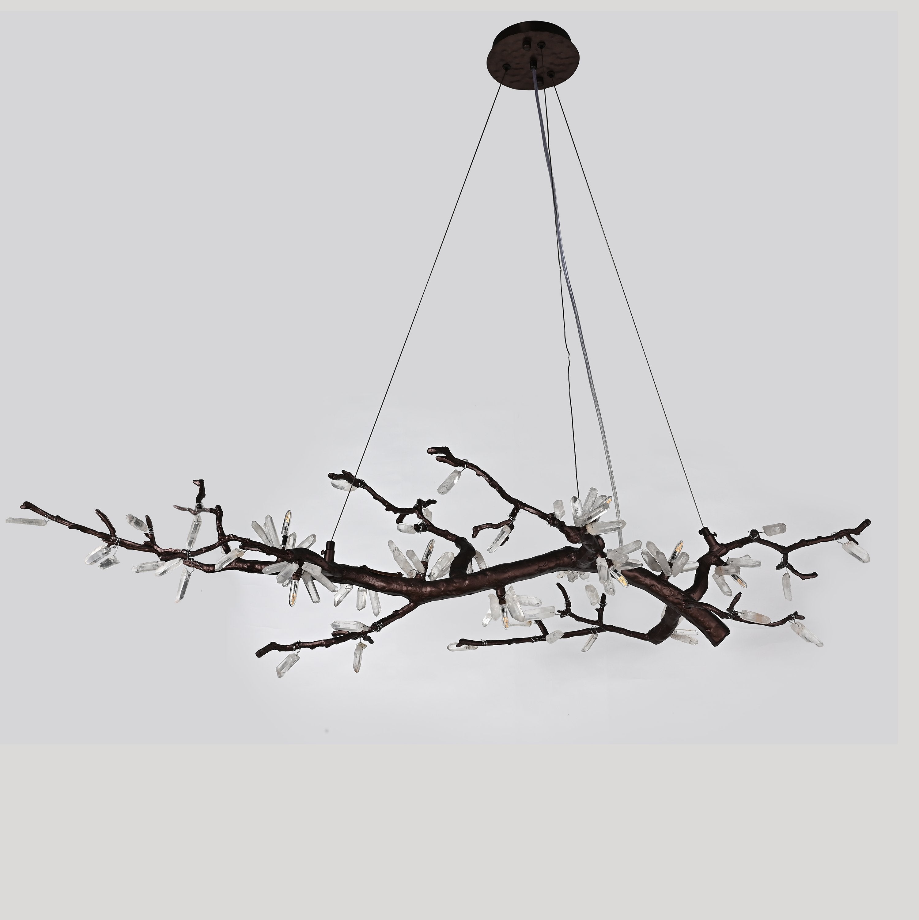 Selenite Crystal Blossom Branching Tree Chandelier