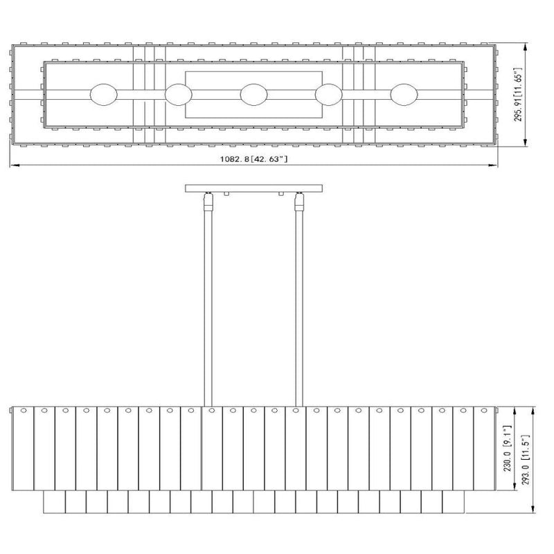 Haloire Linear Glass Chandelier