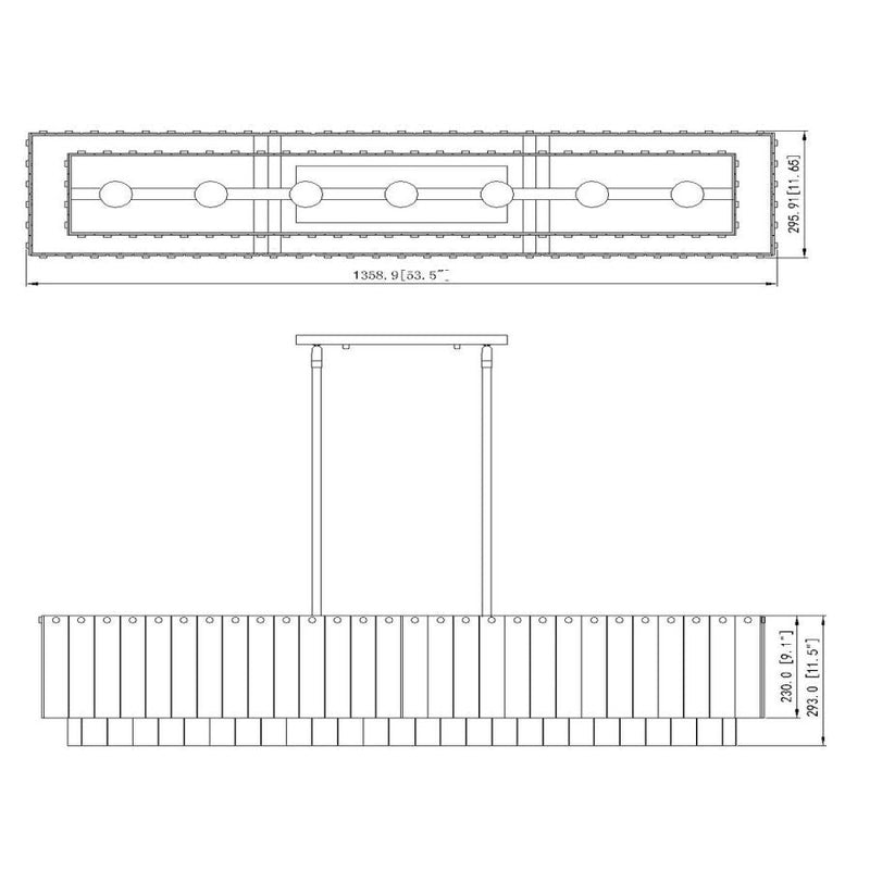 Haloire Linear Glass Chandelier