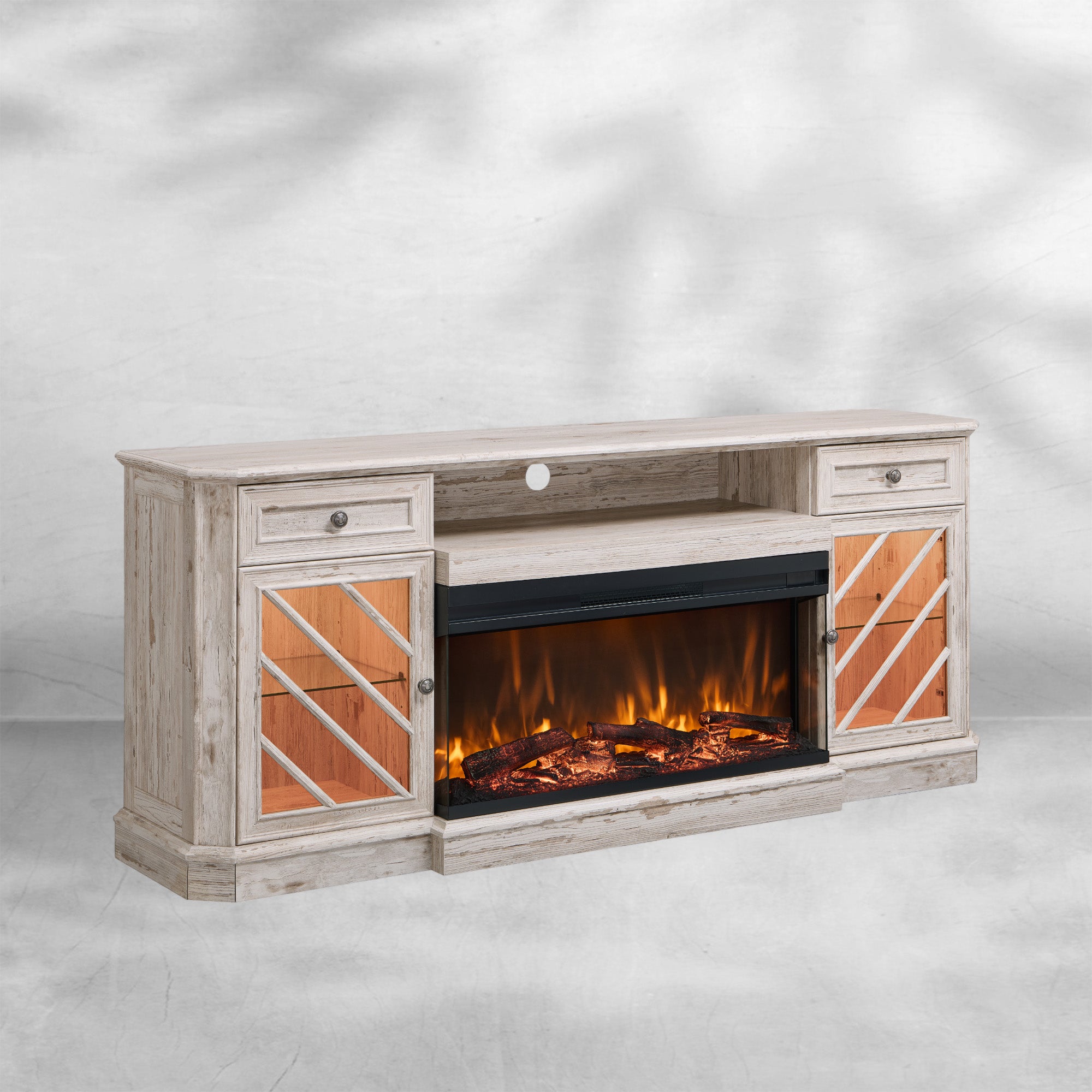 75 Inch Fireplace TV Stand Entertainment Center Console