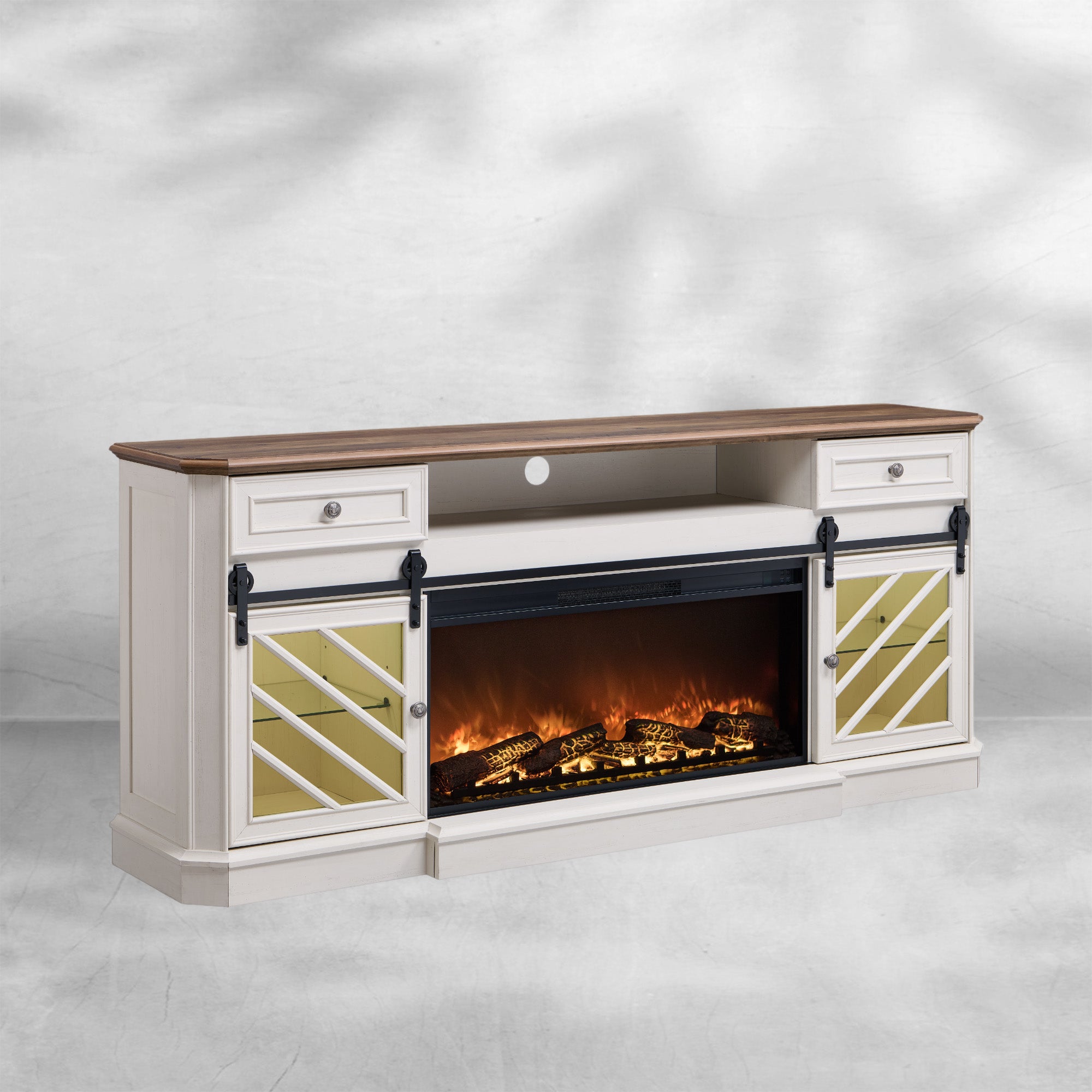 75 Inch Fireplace TV Stand Entertainment Center Console