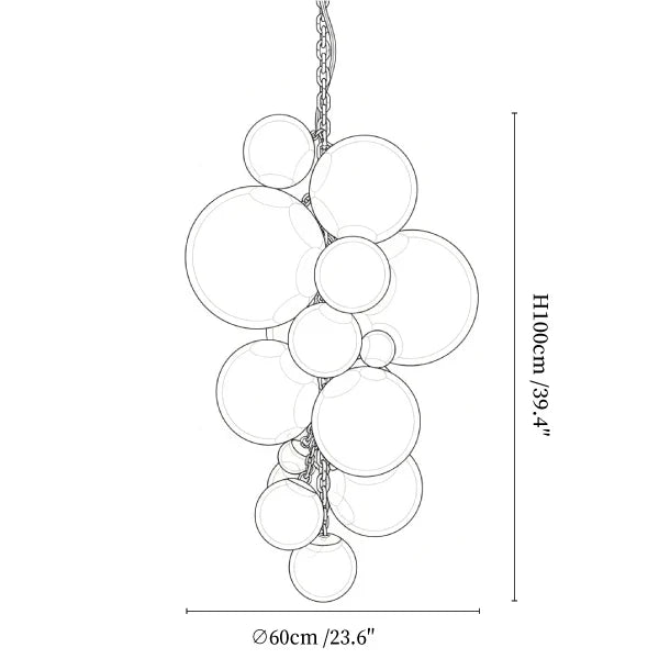 Velymo Grapetta Grape Swag Chandelier 23.6"
