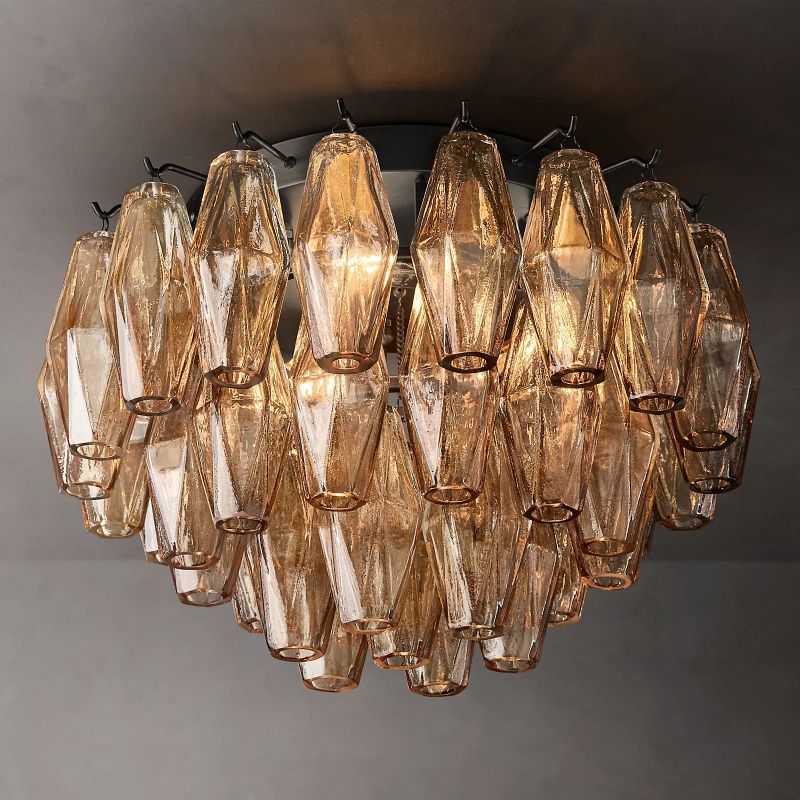 Eclipsia Glass Round Flush Mount