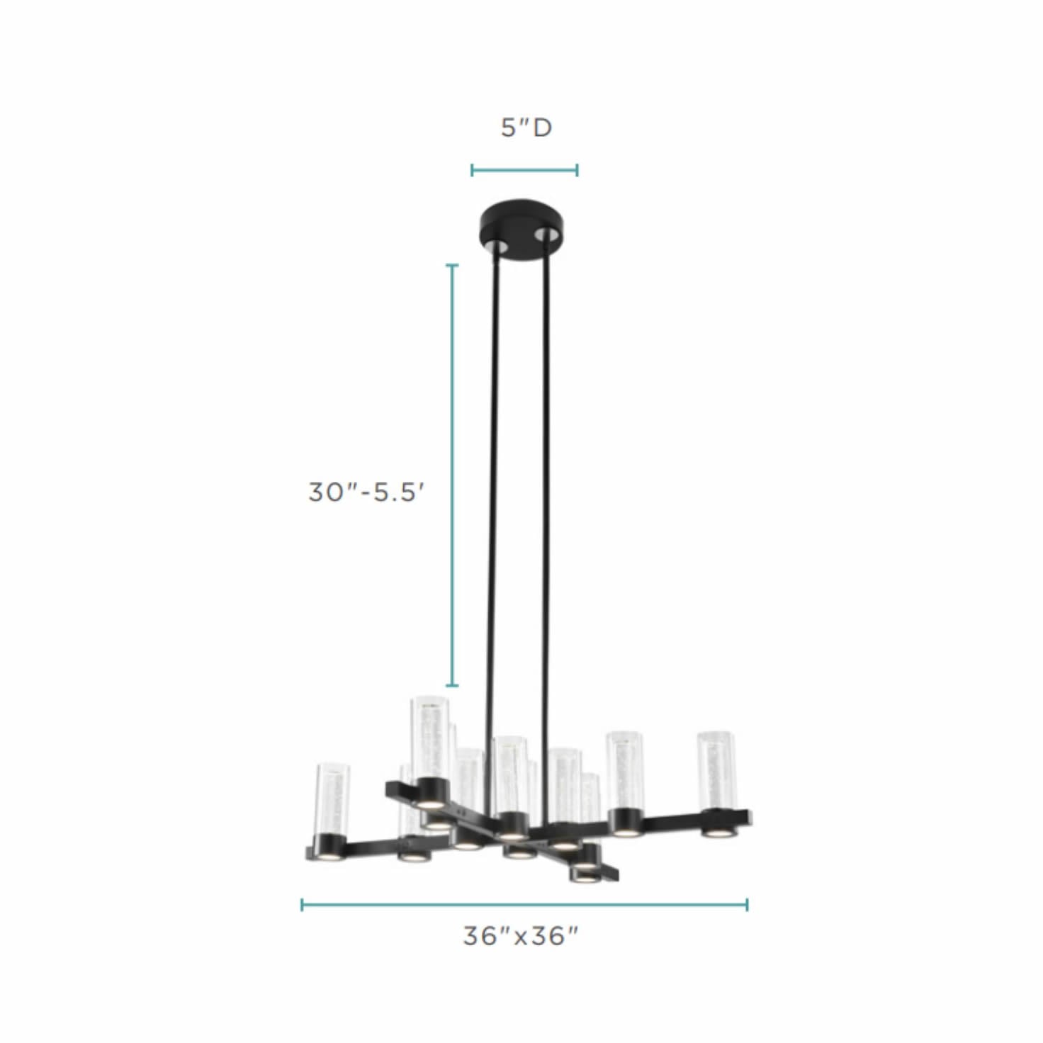 Victory 12 Light Chandelier Matte Black